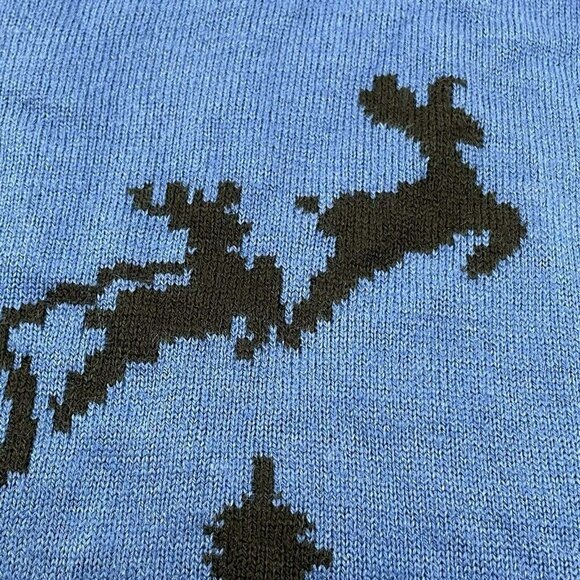 Threadbare Christmas Ugly Sweater Jumper Adult Sz M Santa Reindeer Cold Outside - Picture 4 of 12